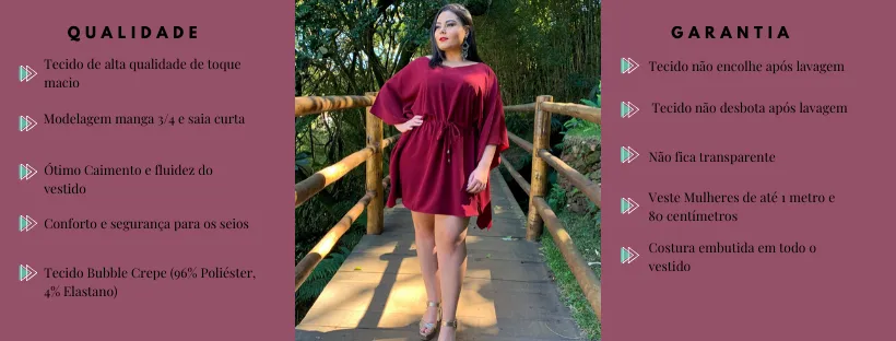 Vestido Curto Kimono Cibele Marsala