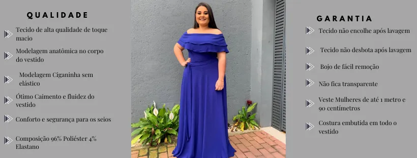 Vestido Madrinha de Casamento Azul Royal Honeymoon
