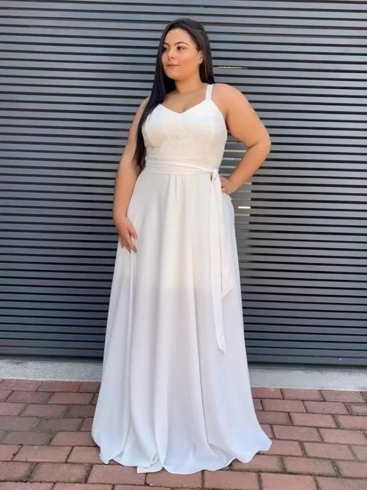 Vestido de noivas Simples Off White Madri 
