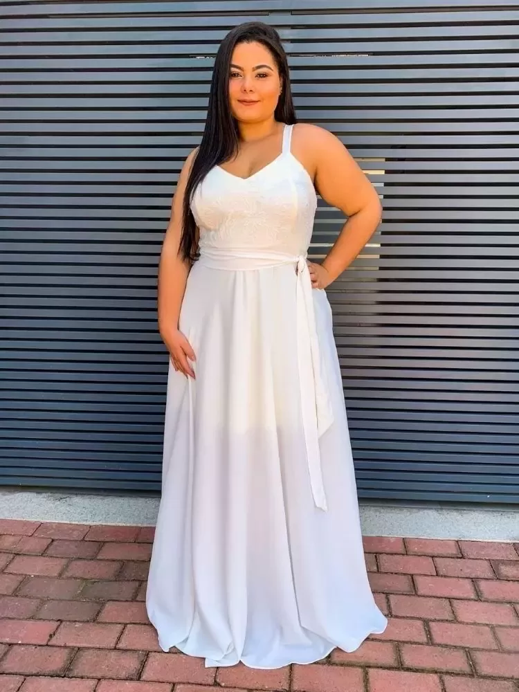 Vestido de noivas Simples Off White Madri 