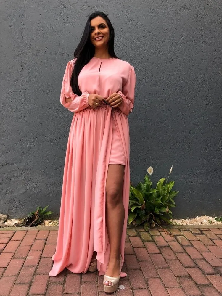 Vestido Sublime Rosê Madrinha de Casamento 