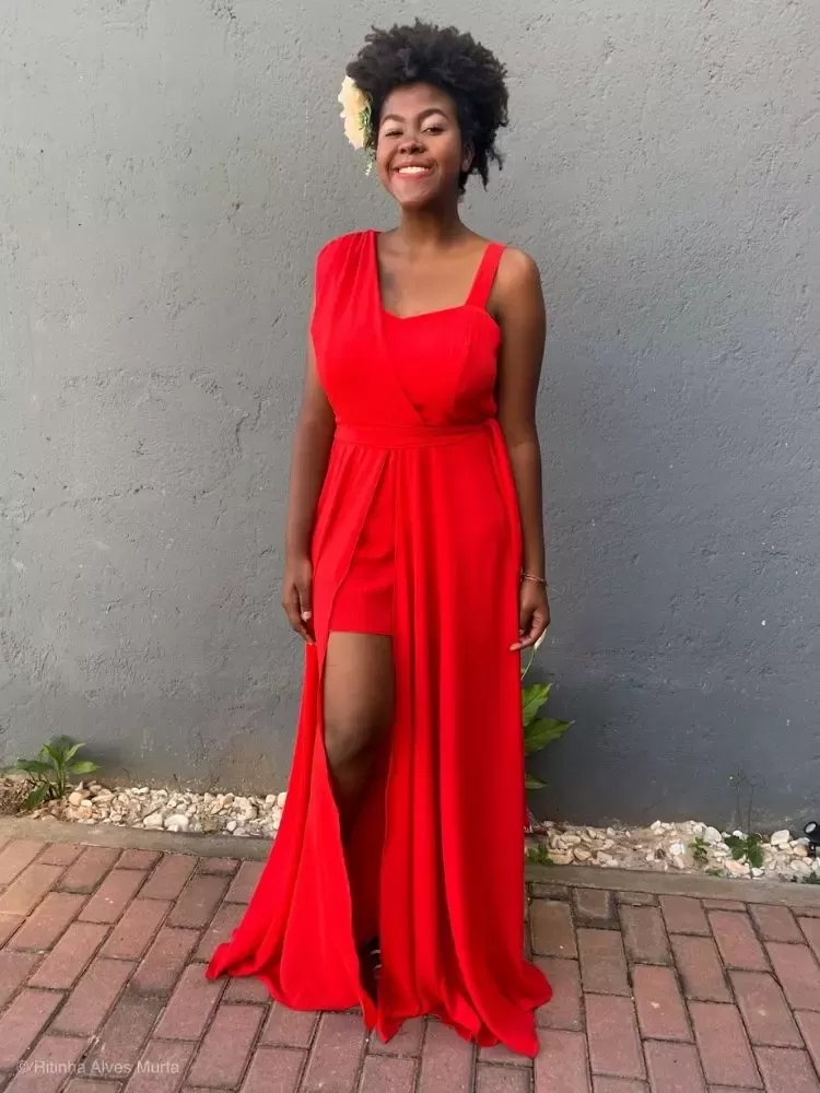 Vestido Madrinha Casamento Vermelho Plus Size Areta