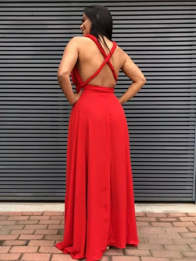 Vestido Madrinha de Casamento Vermelho Multiformas Anathan