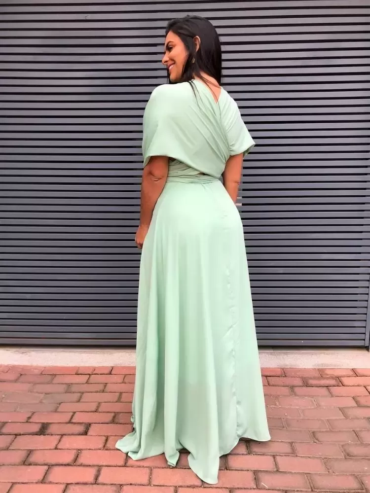 Vestido Madrinha de Casamento Verde Menta Multiformas Anathan