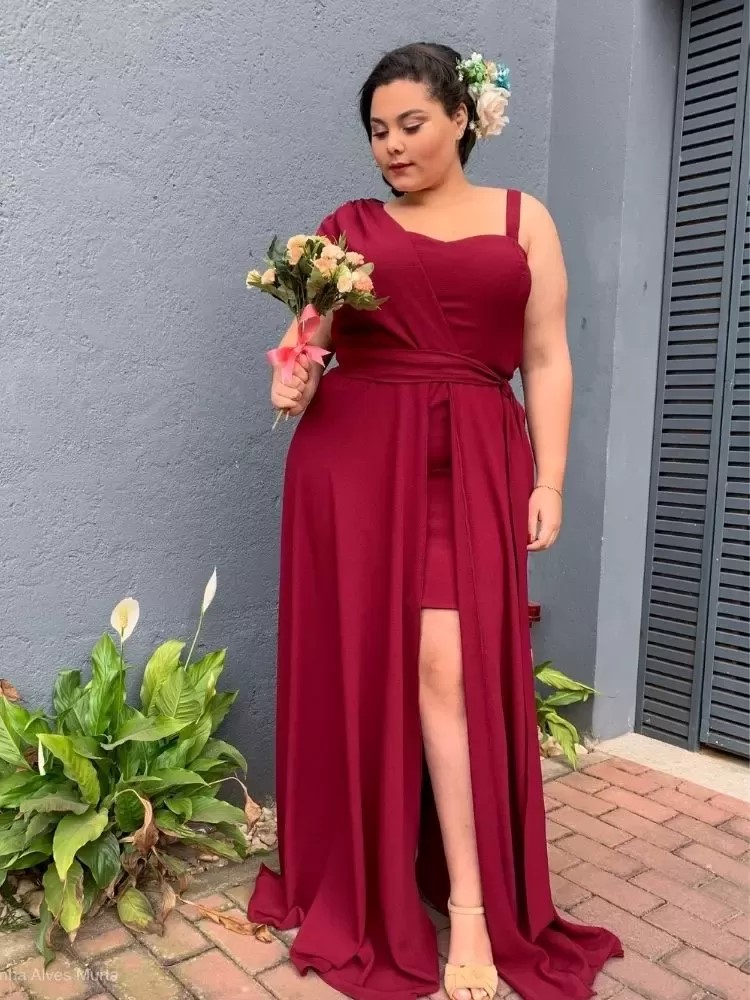 Vestido Madrinha Casamento Areta Marsala