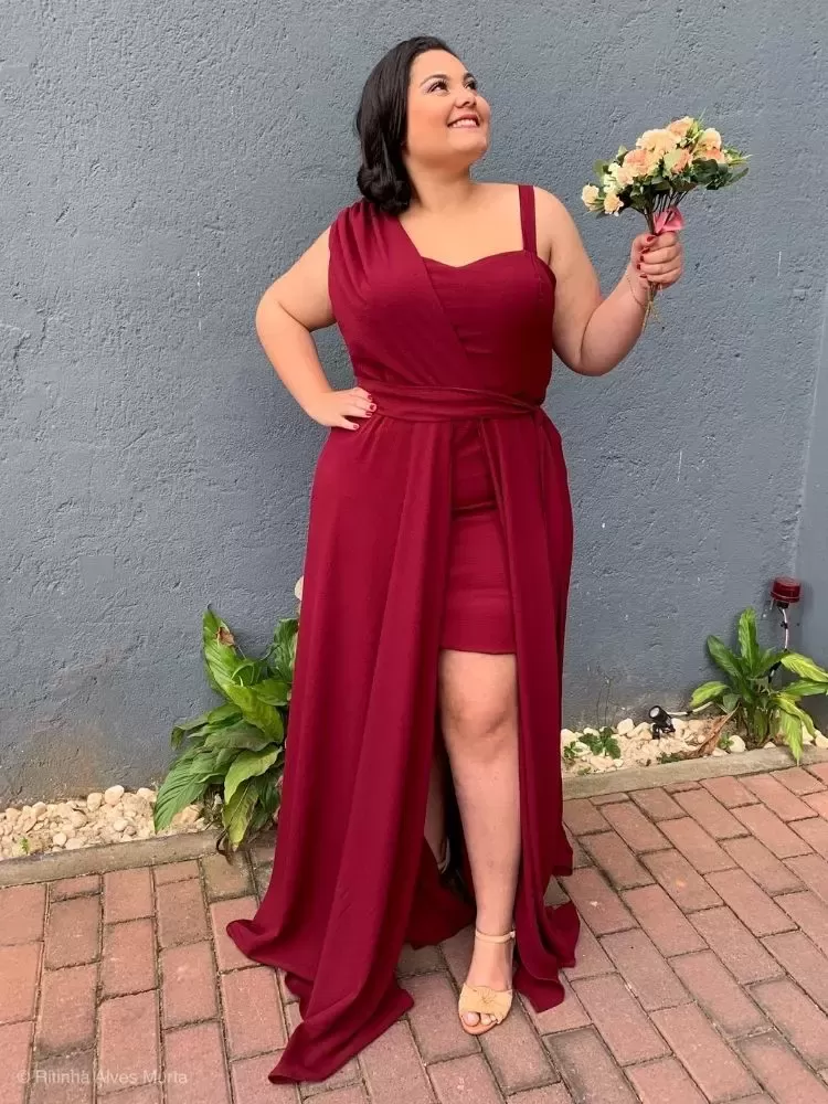 Vestido Madrinha Casamento Areta Marsala