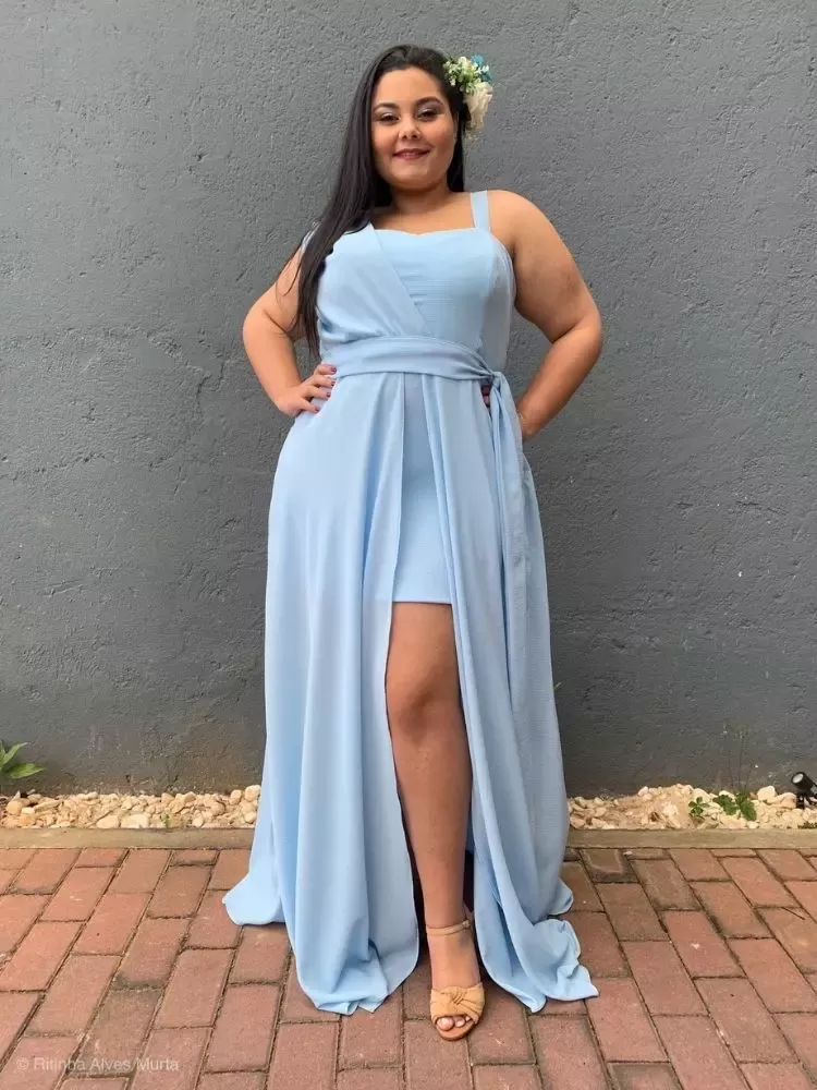 Vestido Madrinha Casamento Areta Azul Serenity