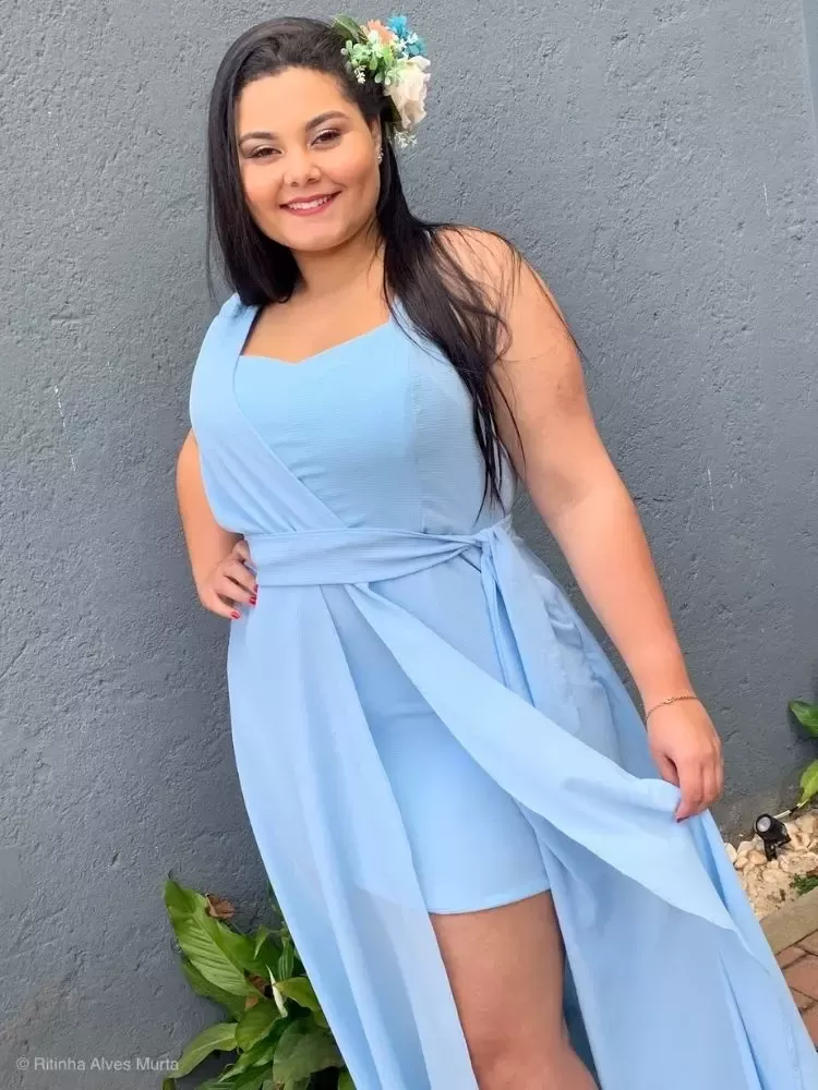 Vestido Madrinha Casamento Areta Azul Serenity