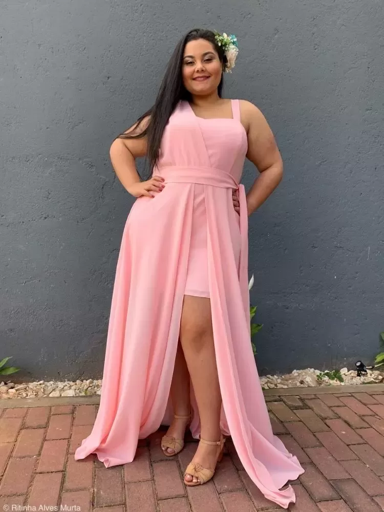 Vestido Madrinha Casamento Areta Rosa Bebê