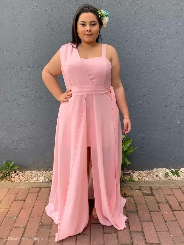 Vestido Madrinha Casamento Areta Rosa Bebê