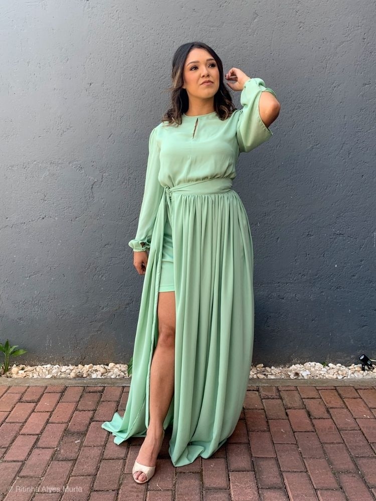 Vestido Sublime Verde Menta Madrinha de Casamento 