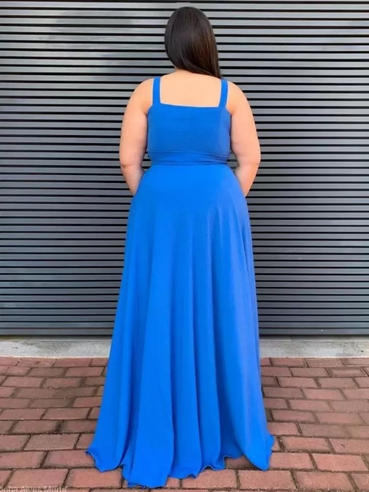 Vestido Simples Madri Azul Bic