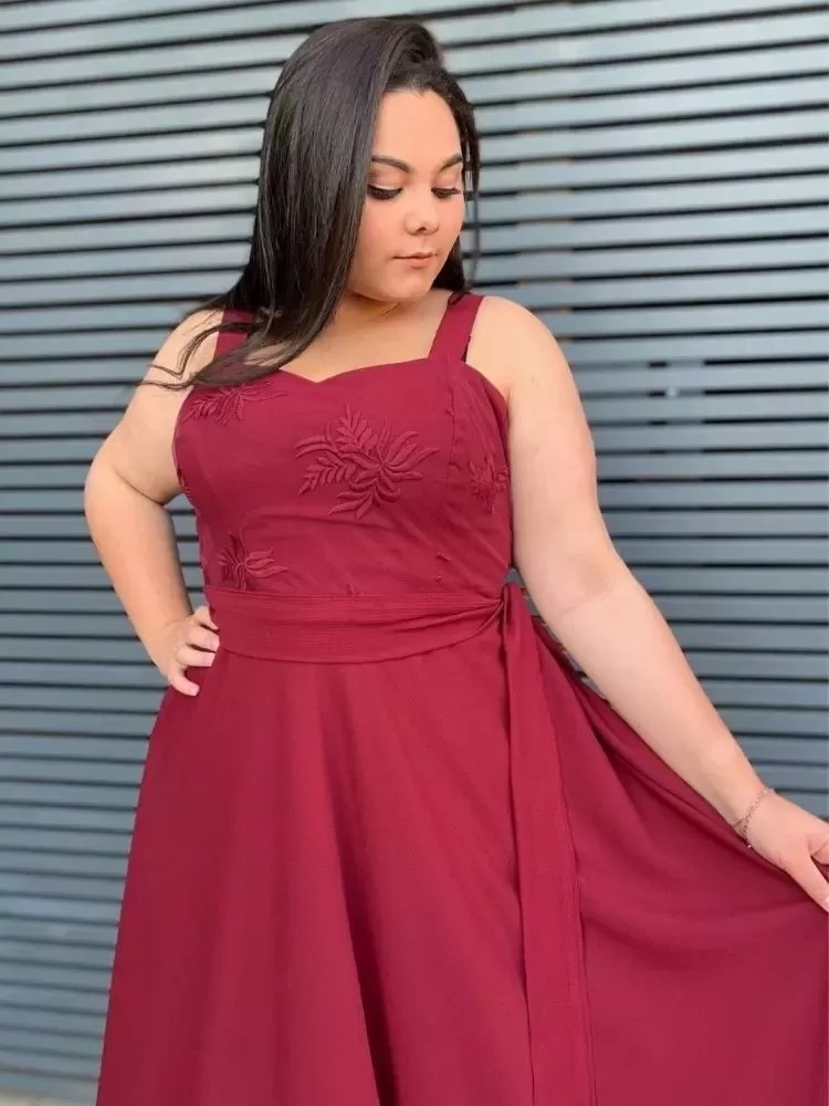 Vestido Simples Madri Marsala