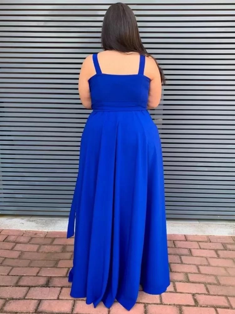 Vestido Simples Madri Azul Royal