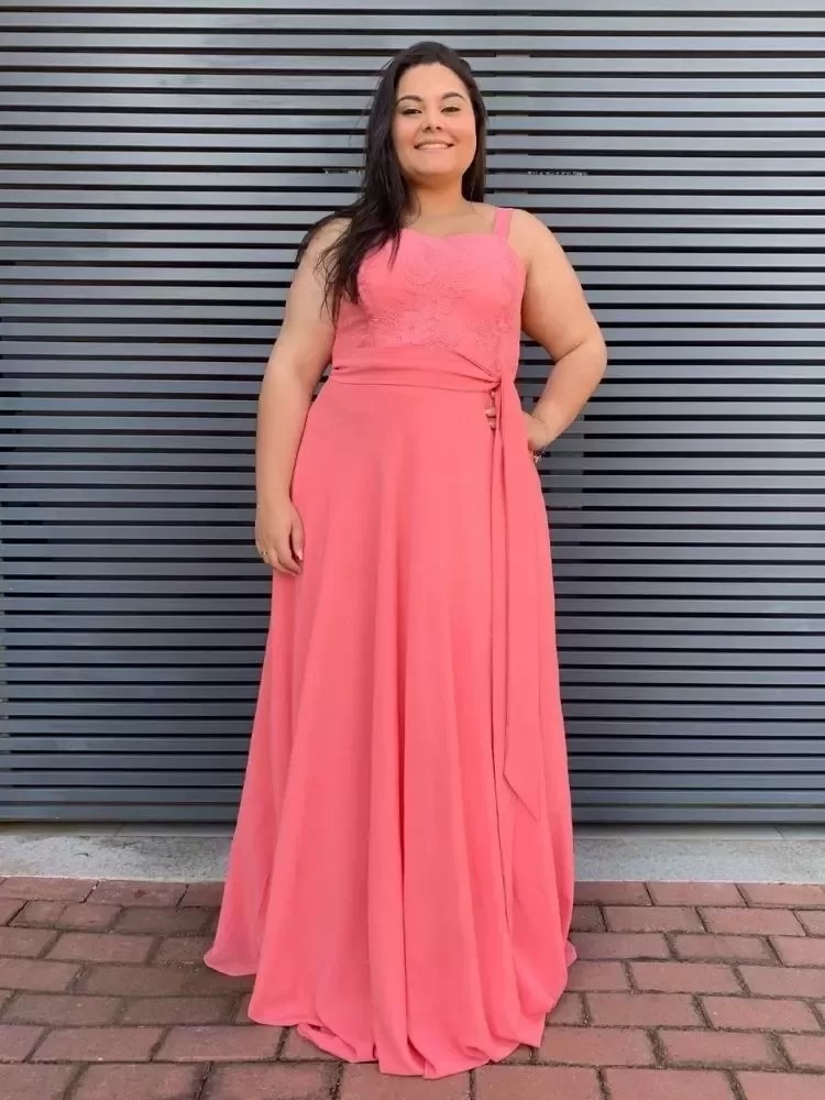 Vestido Simples Madri Coral ( Salmão)