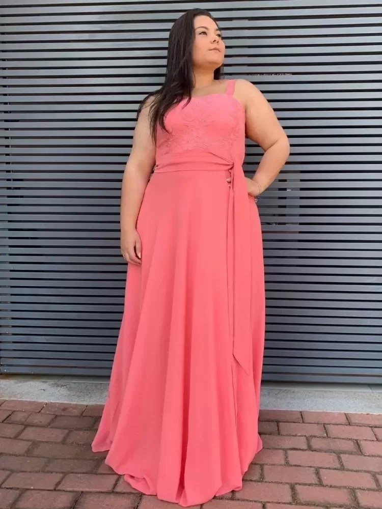 Vestido Simples Madri Coral ( Salmão)