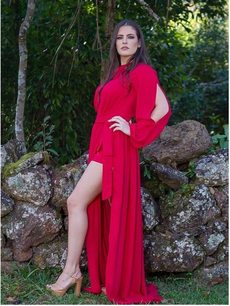Vestido Sublime Vermelho Madrinha de Casamento 