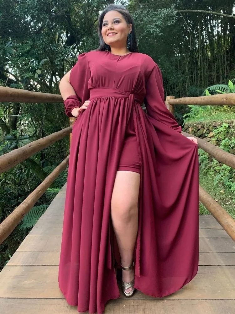 Vestido Sublime Marsala Madrinha de Casamento 