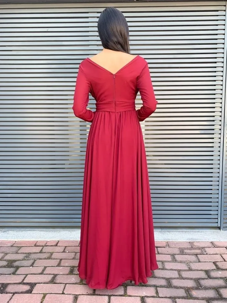 Oferta Vestido longo Amanda Marsala 