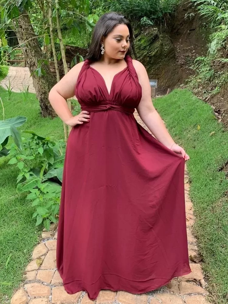 Vestido Madrinha de Casamento Marsala Multiformas Anathan