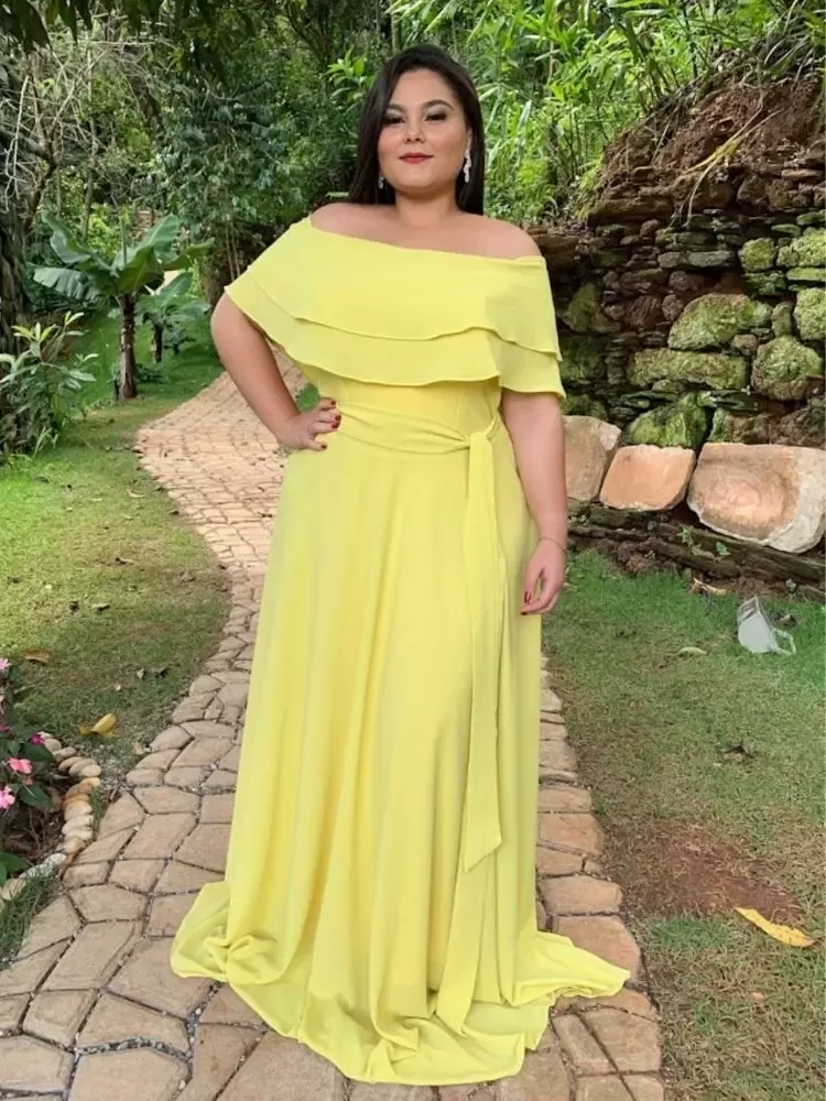 Vestido Madrinha de Casamento Amarelo Honeymoon
