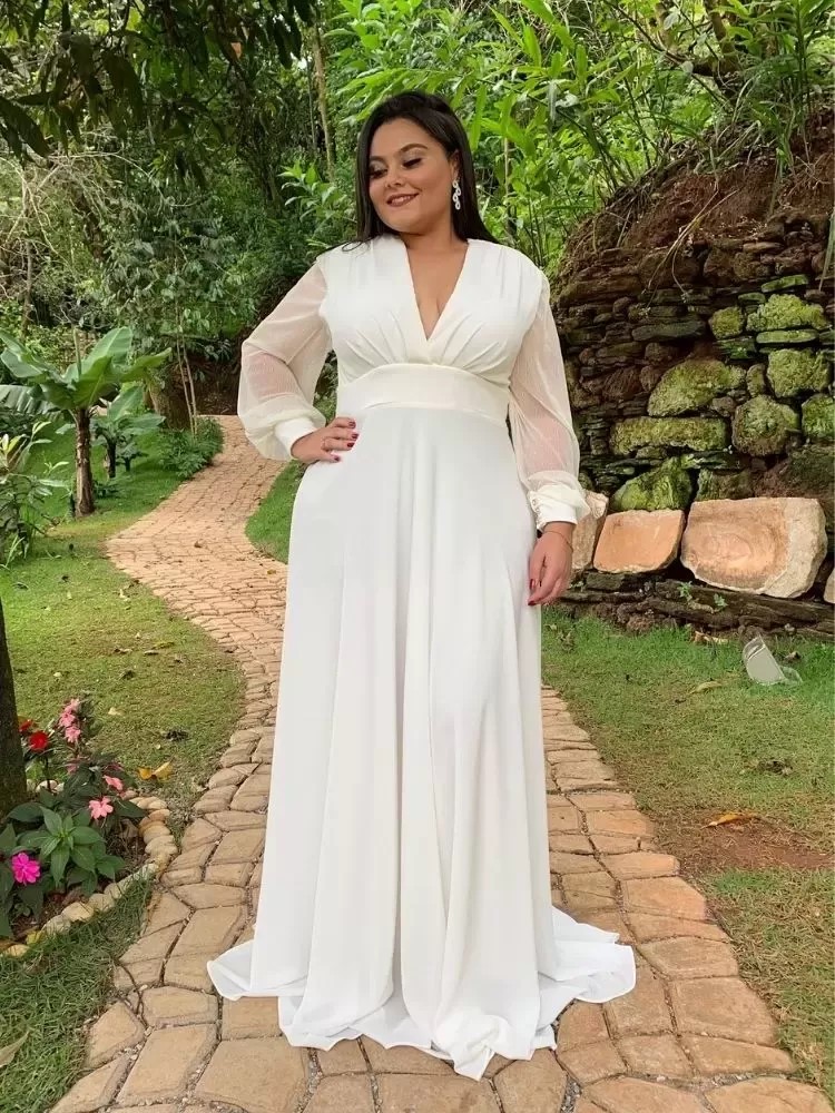 Vestido de Noiva Branco off Caroline