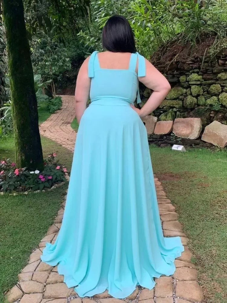 Vestido Madrinha De Casamento Tiffany Com Decote Ana Julia