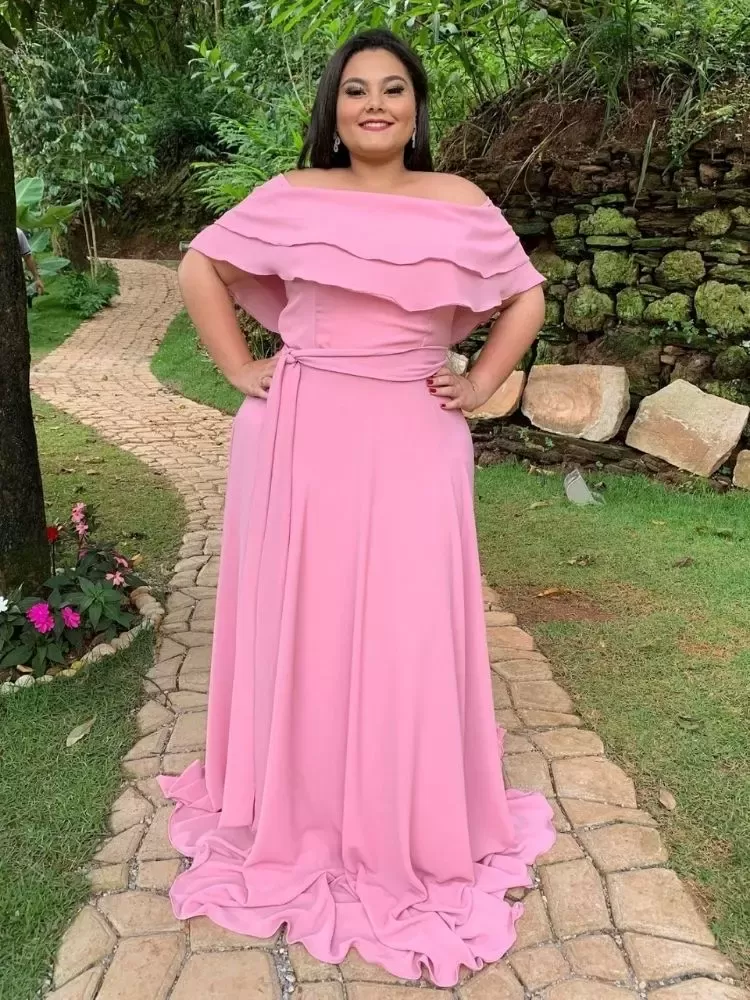 Vestido Madrinha de Casamento Rosa Chiclete Suave Honeymoon