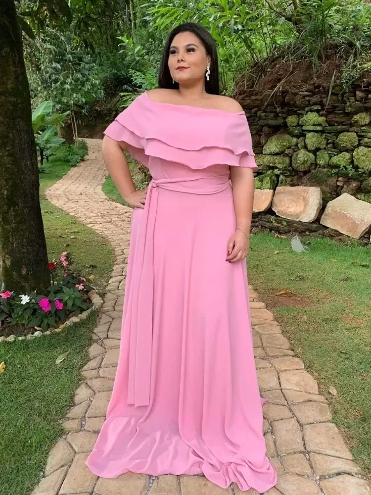 Vestido Madrinha de Casamento Rosa Chiclete Suave Honeymoon