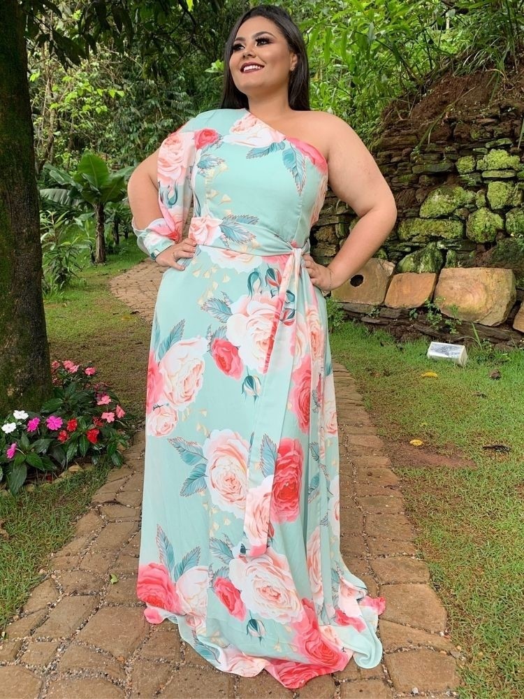 Vestido de Festa Estampado Nara