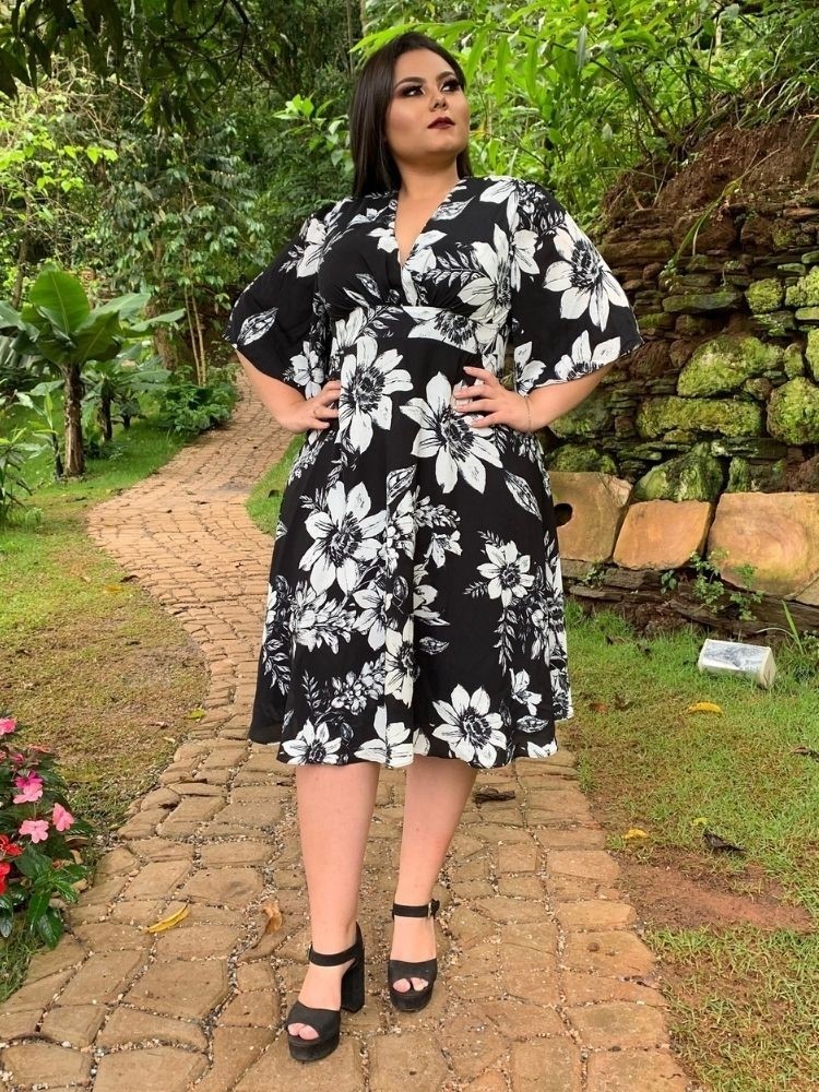 Vestido de Festa Estampado Geralda