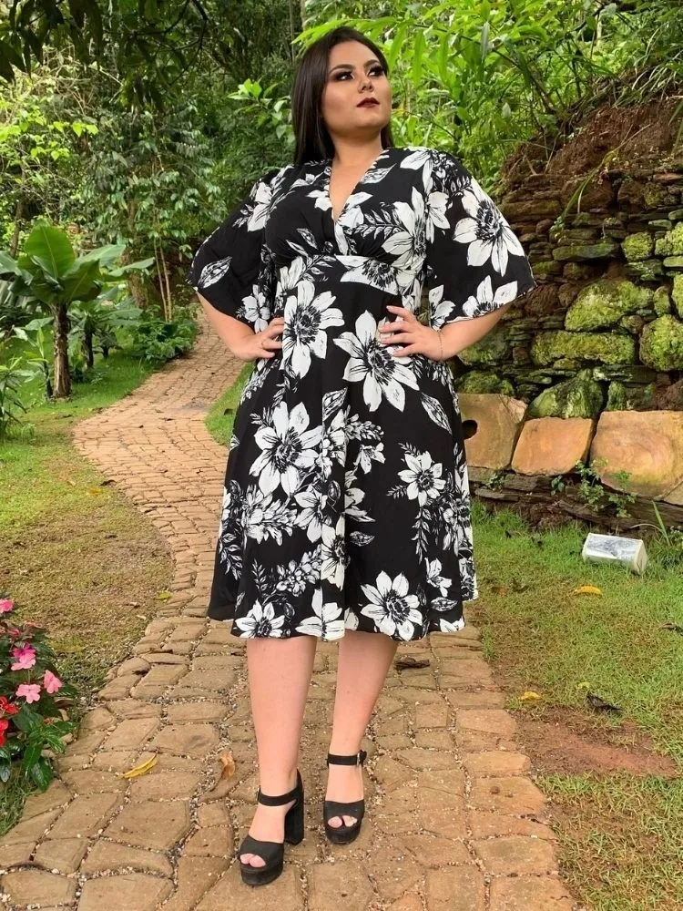 Vestido de Festa Estampado Geralda