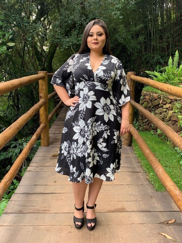 Vestido de Festa Estampado Geralda