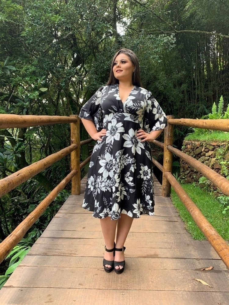 Vestido de Festa Estampado Geralda