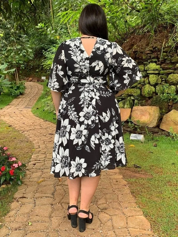 Vestido de Festa Estampado Geralda