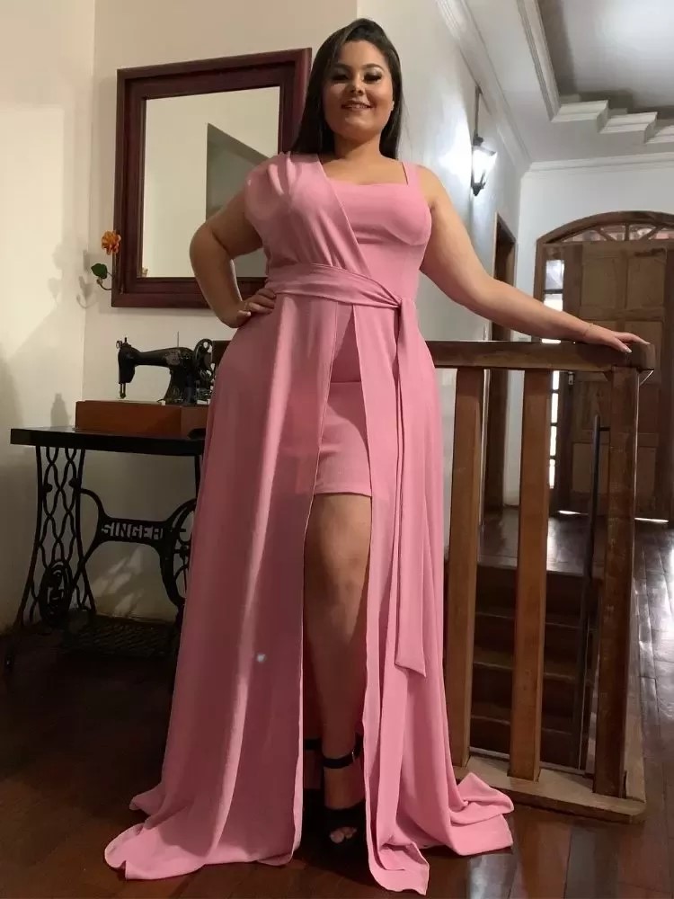 Vestido Madrinha Casamento Areta Rosa Chiclete