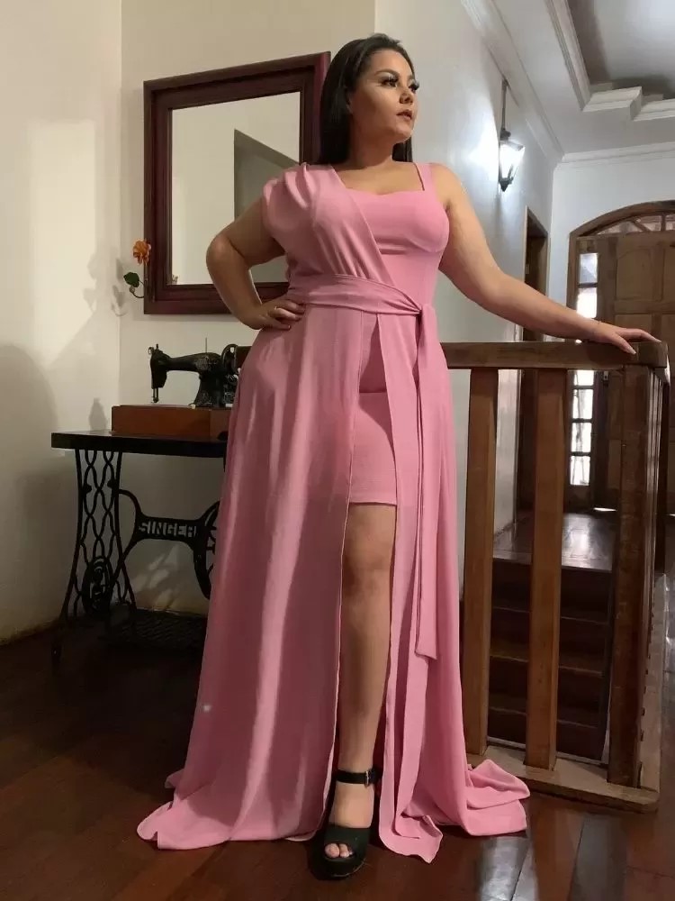 Vestido Madrinha Casamento Areta Rosa Chiclete
