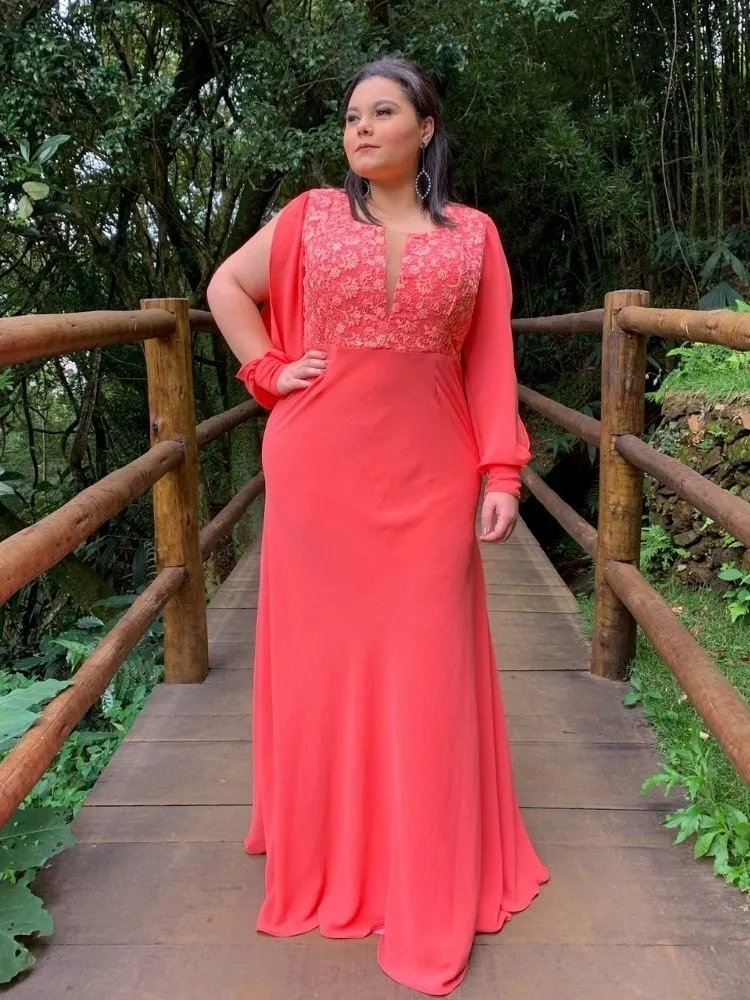 Vestido Madrinha de Casamento Coral Katarina