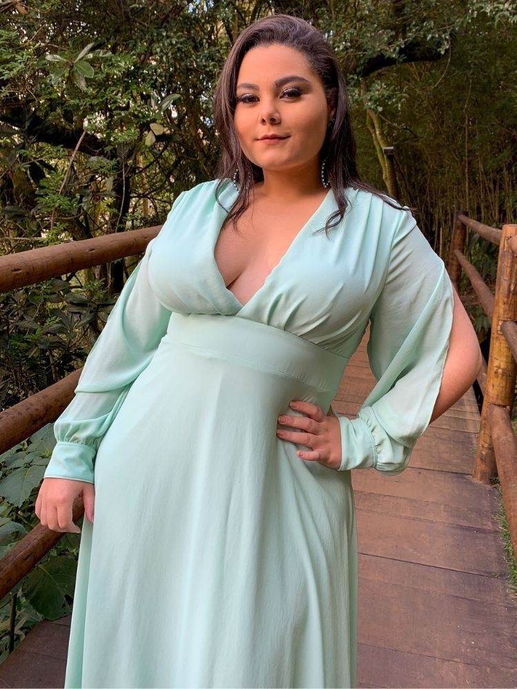 Vestido Longo de Festa Solange Verde Menta