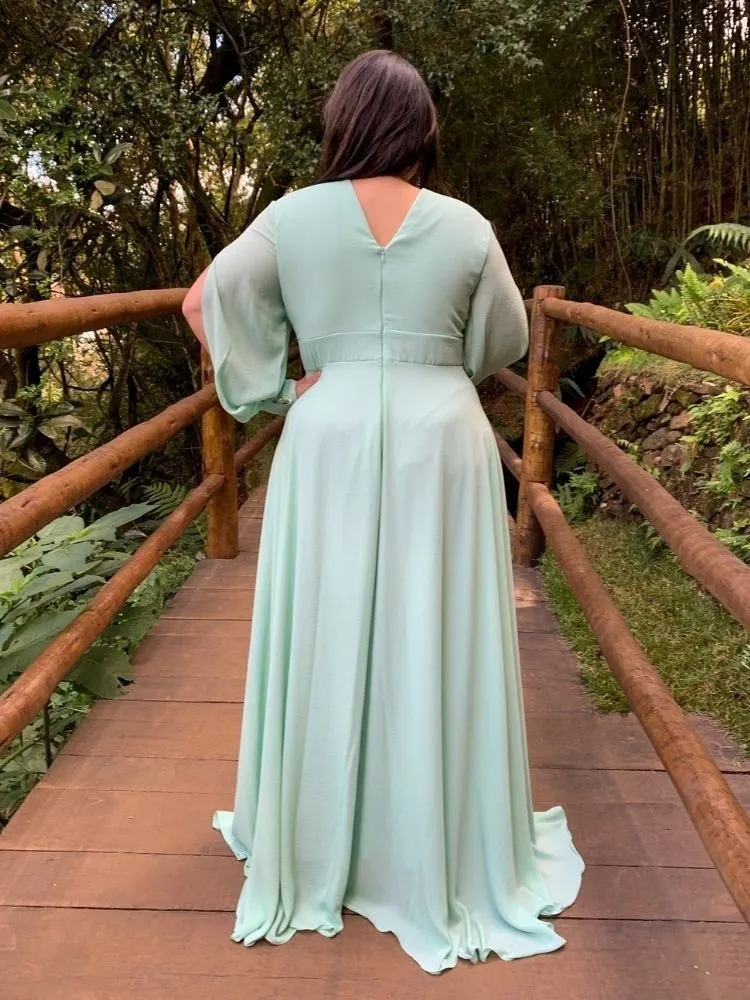 Vestido Longo de Festa Solange Verde Menta
