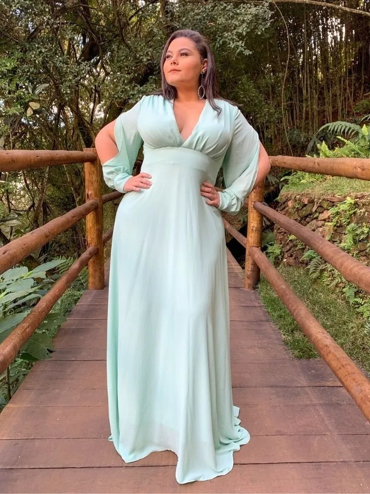 Vestido Longo de Festa Solange Verde Menta