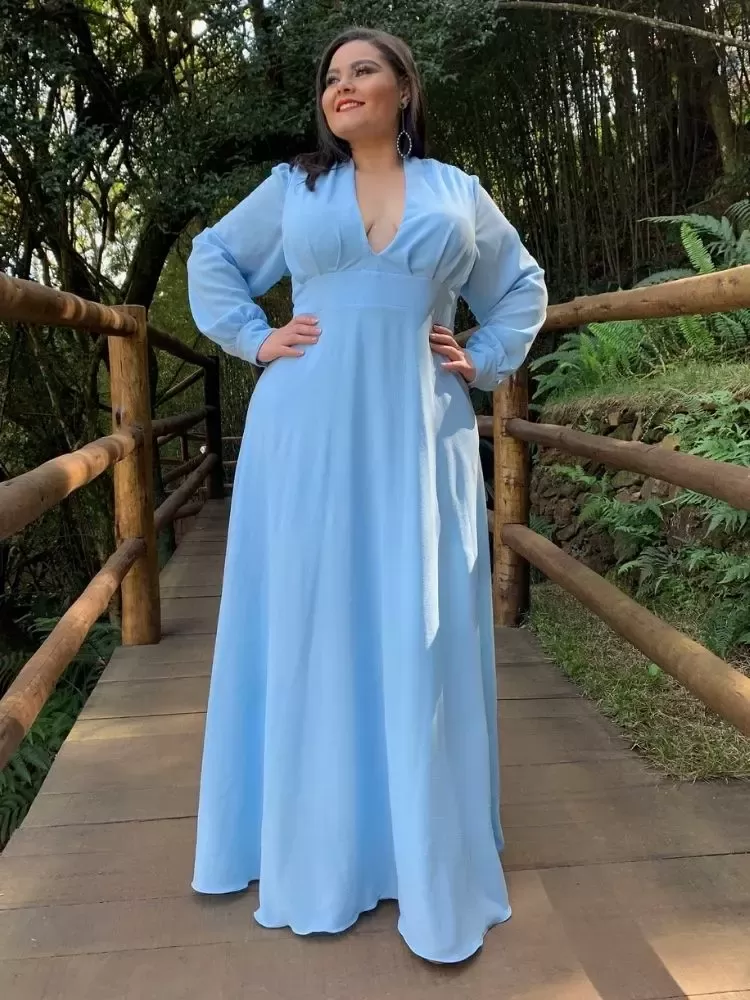 Vestido de Madrinha Caroline Azul Serenity
