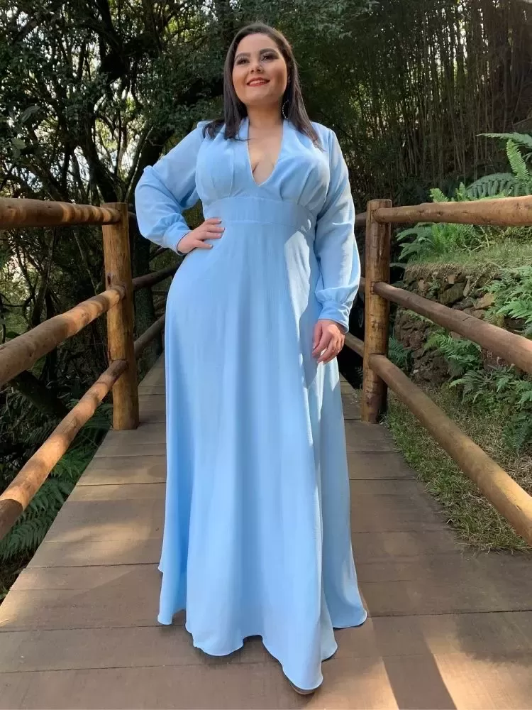 Vestido de Madrinha Caroline Azul Serenity