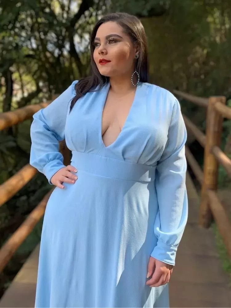 Vestido de Madrinha Caroline Azul Serenity