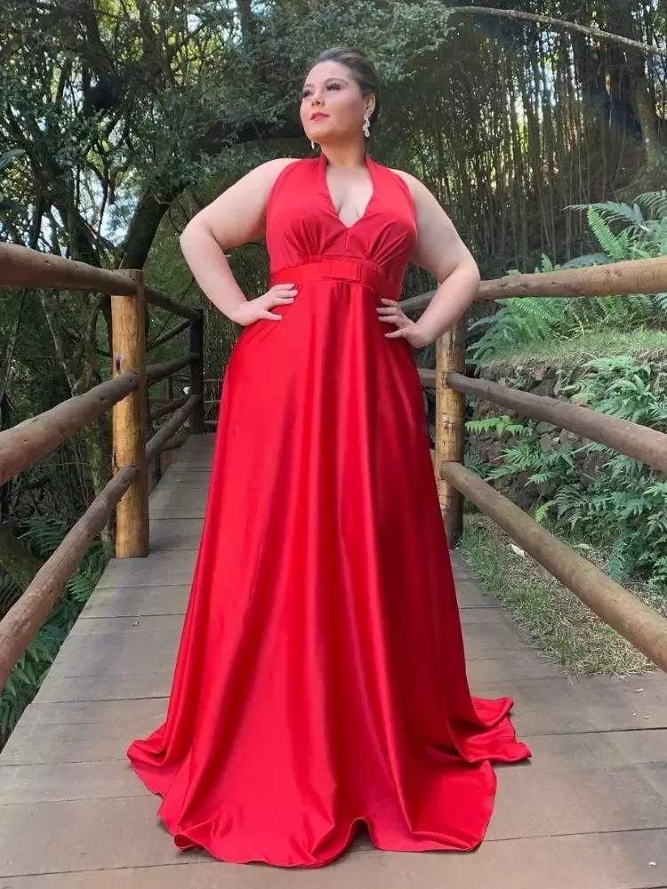 Vestido Madrinha Casamento Greenery Vermelho