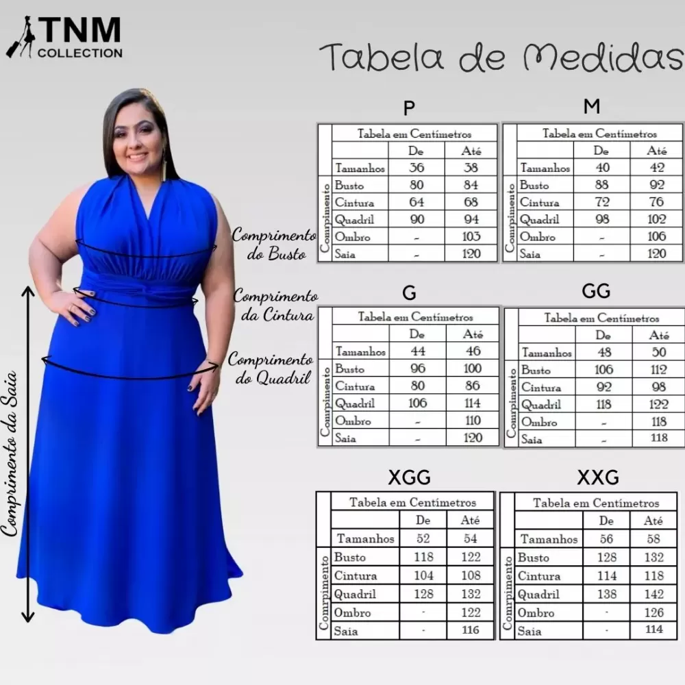 Vestido Madrinha de Casamento Multiformas Anathan Azul Royal