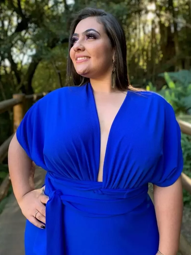 Vestido Madrinha de Casamento Multiformas Anathan Azul Royal