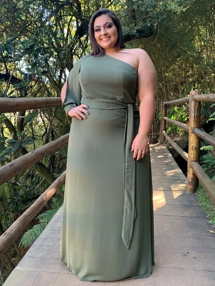 Vestido Madrinha de Casamento Verde Oliva Nara