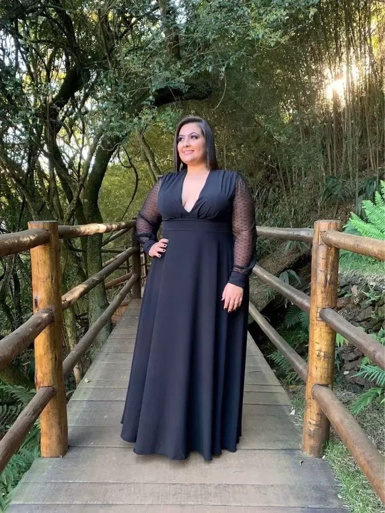 Vestido Longo de Festa Caroline Preto