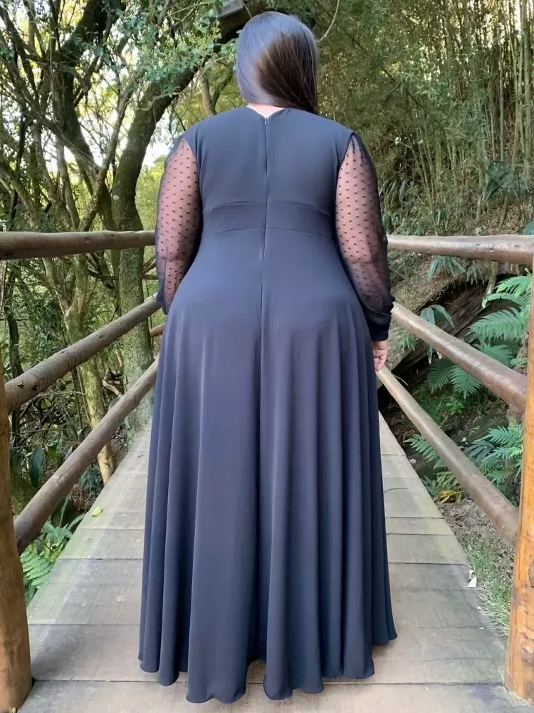 Vestido Longo de Festa Caroline Preto